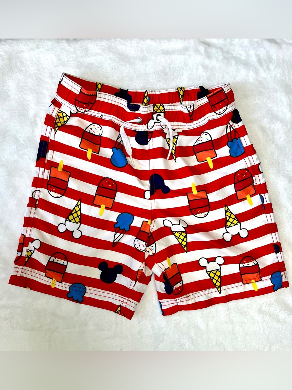 Hanna Andersson Mickey Treats Swim Trunks Size 8